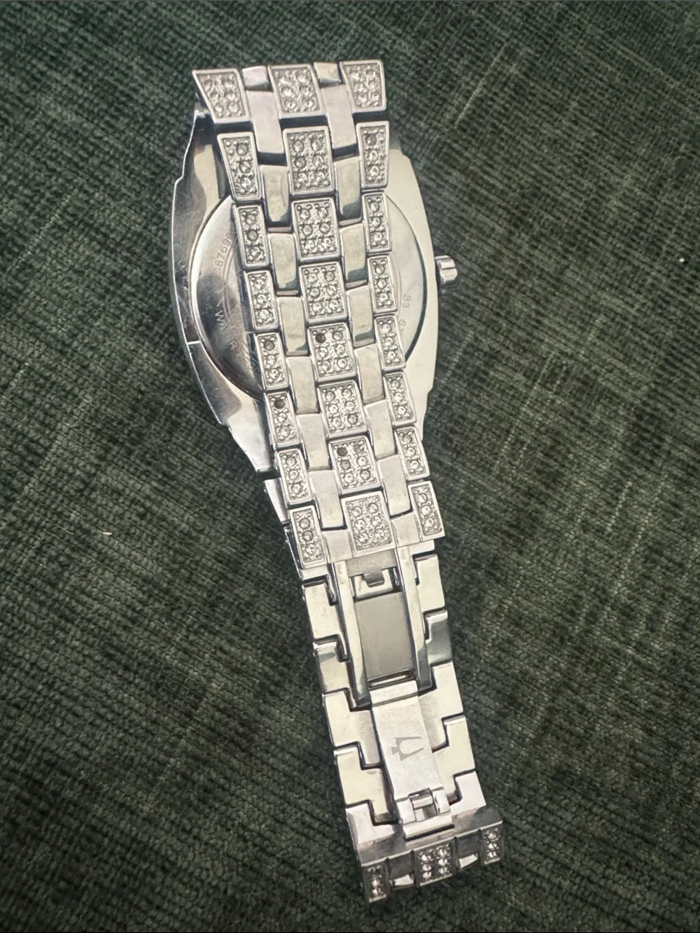 Bulova Silver Crystal-Accented Pavé Dial Watch